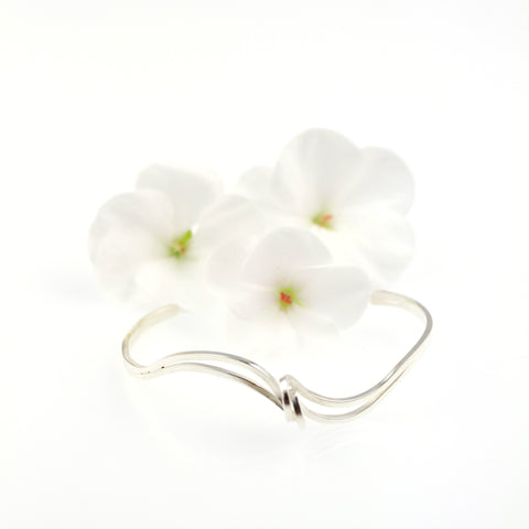 Flame sterling silver bangle