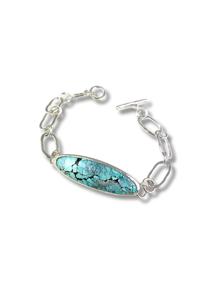 Contemporary sterling silver and natural sterling silver bracelet - KFDJewelleryTT14