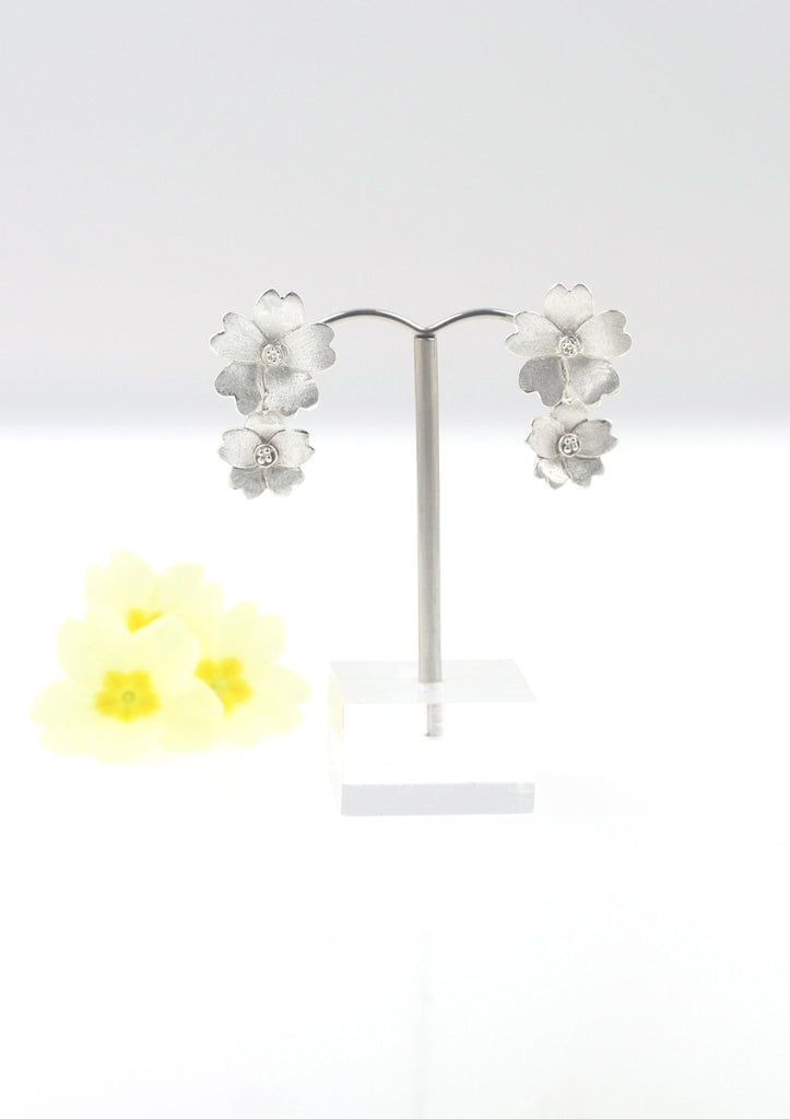 Double Primrose Drop Earrings - KFDJewelleryP15