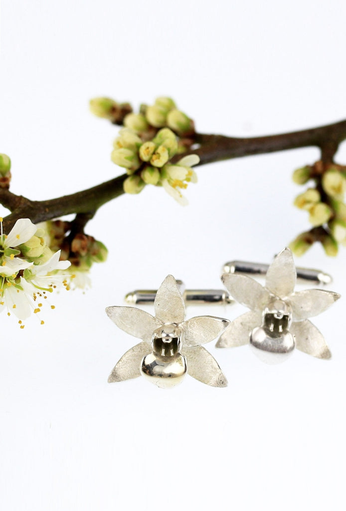 Exotic Orchid Cufflinks - KFDJewelleryEO11
