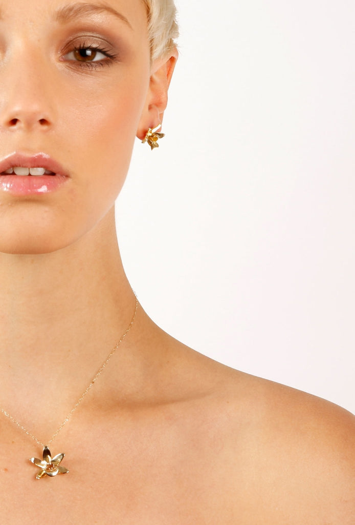 Exotic Orchid Pendant in 9ct gold - KFDJewelleryEO12