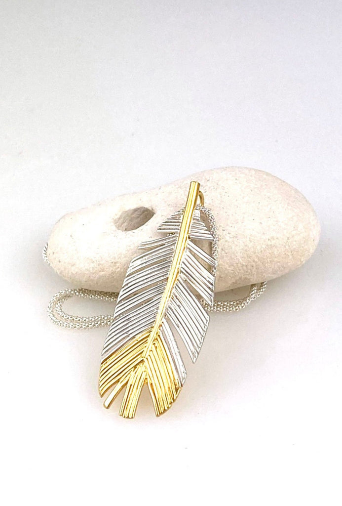 Large Feather Pendant - KFDJewelleryF08