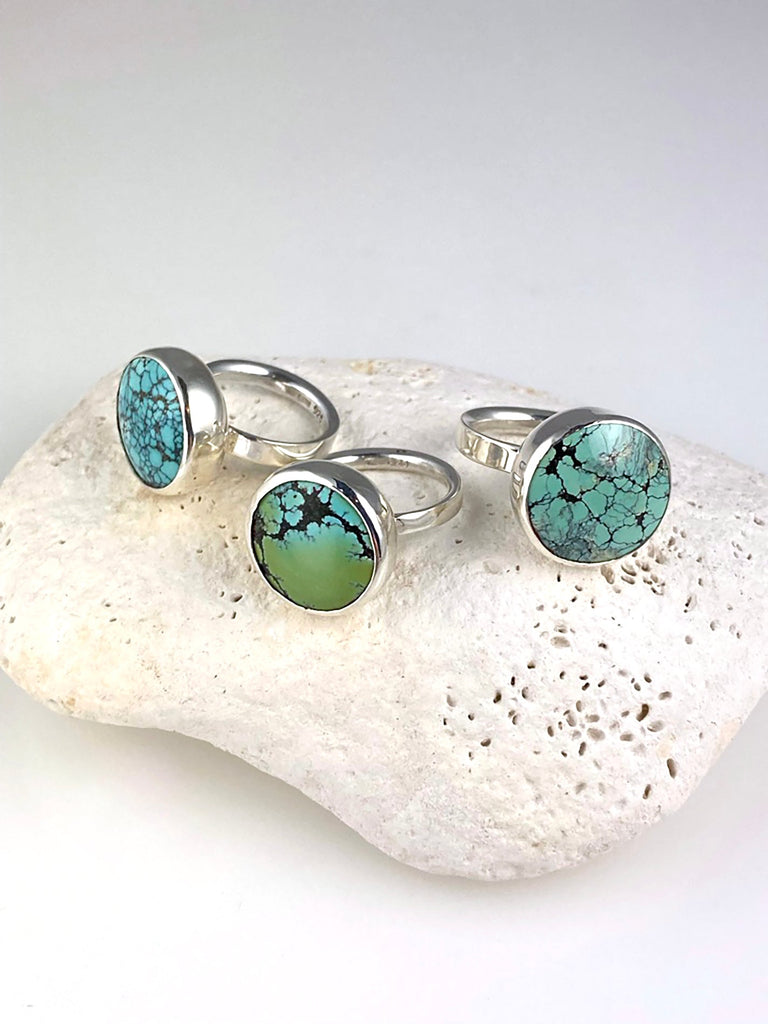 Large Turquoise Moon Rings - KFDJewelleryTT02