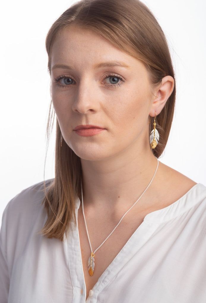 Small feather drop earrings - KFDJewelleryF10