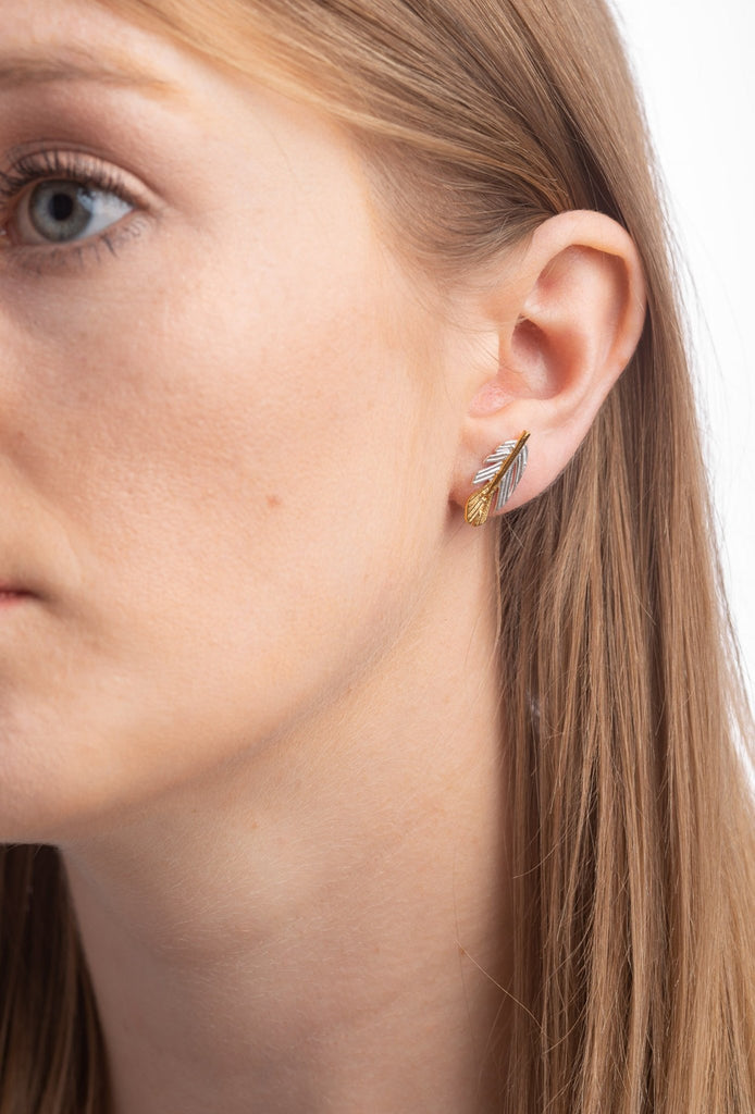 Small Feather Stud earrings - KFDJewelleryF19