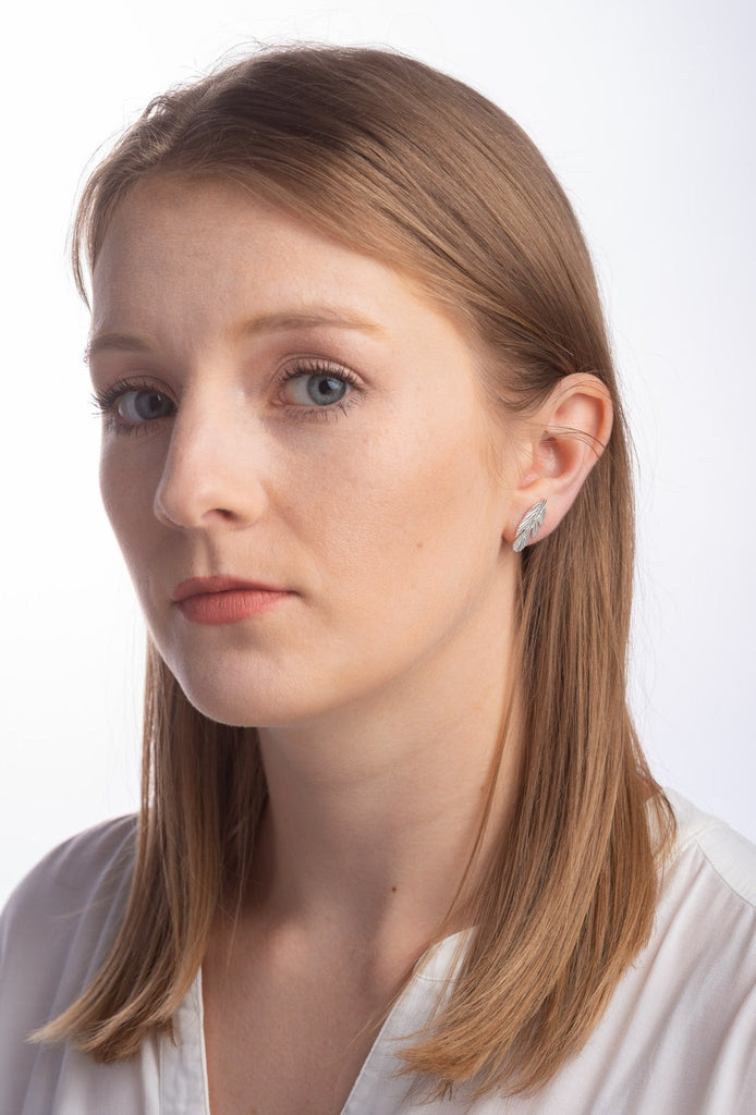 Small Feather Stud earrings - KFDJewelleryF20