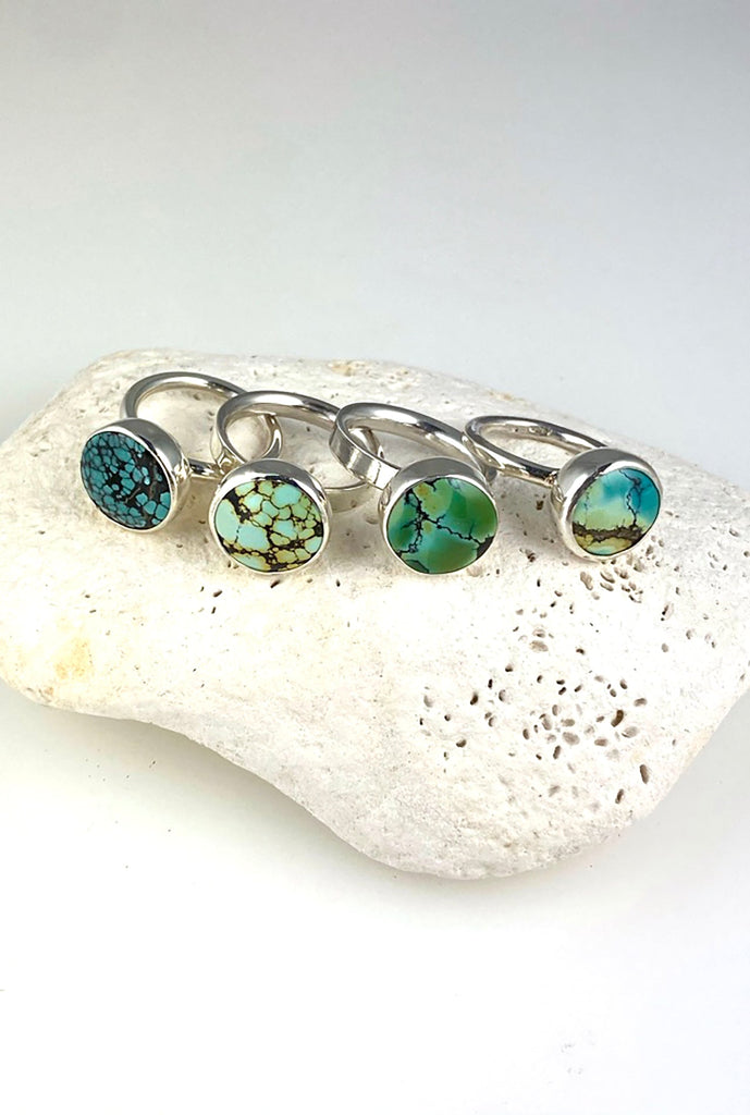 Small Turquoise Moon rings - KFDJewelleryTT05