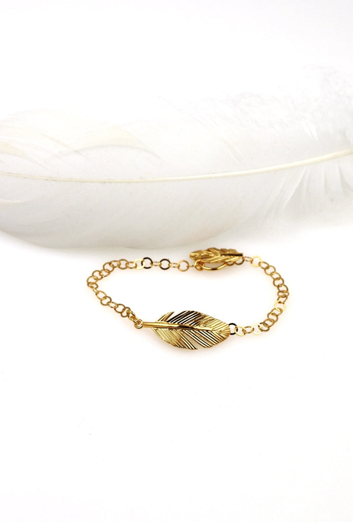 Sterling silver feather bracelet - KFDJewelleryF30
