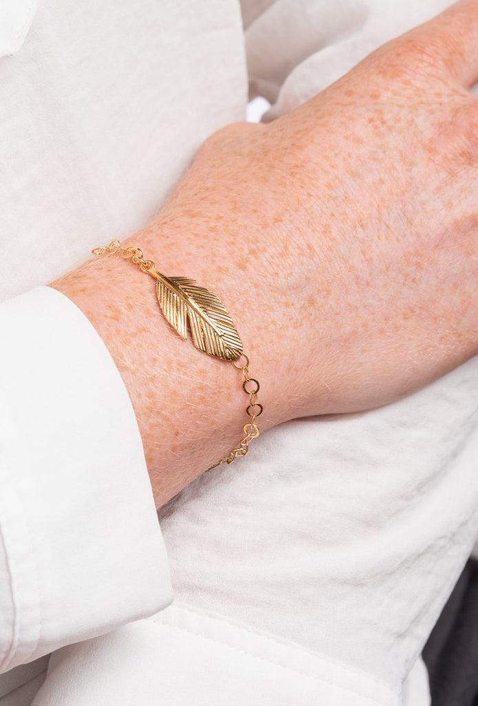 Sterling silver feather bracelet - KFDJewelleryF30