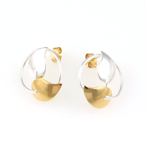 Silver and gold vermeil stud earrings