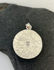 ack of round Peruvian Opal silver pendant with water inspired hand textured finish