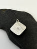ck of square Peruvian Opal silver pendant with water inspired hand textured finish