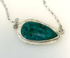 One of a kind turquoise green Peruvian Opal necklace handmade in sterling silver