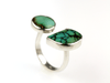 A striking open C - shaped design that celebrates the beauty of natural turquoise in two unique forms. - KFDJewellery