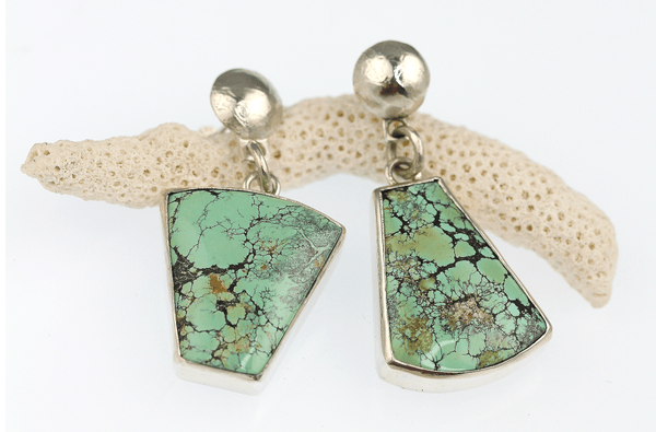 Asymmetric Trapezoid Wild Horse Turquoise Drop Earrings - KFDJewellery