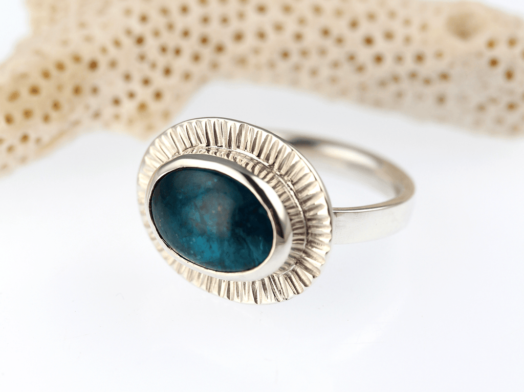 Deep Blue Apatite Silver Ring – One of a Kind - KFDJewellery