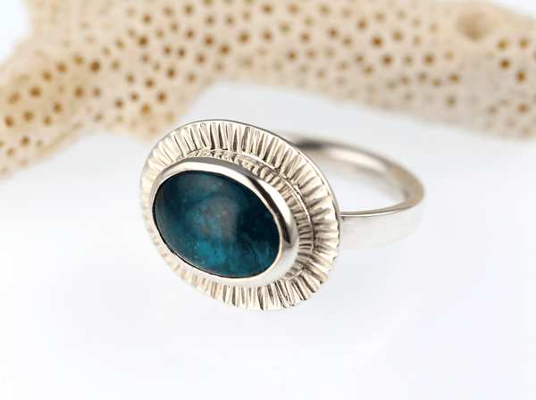 Deep Blue Apatite Silver Ring – One of a Kind - KFDJewellery