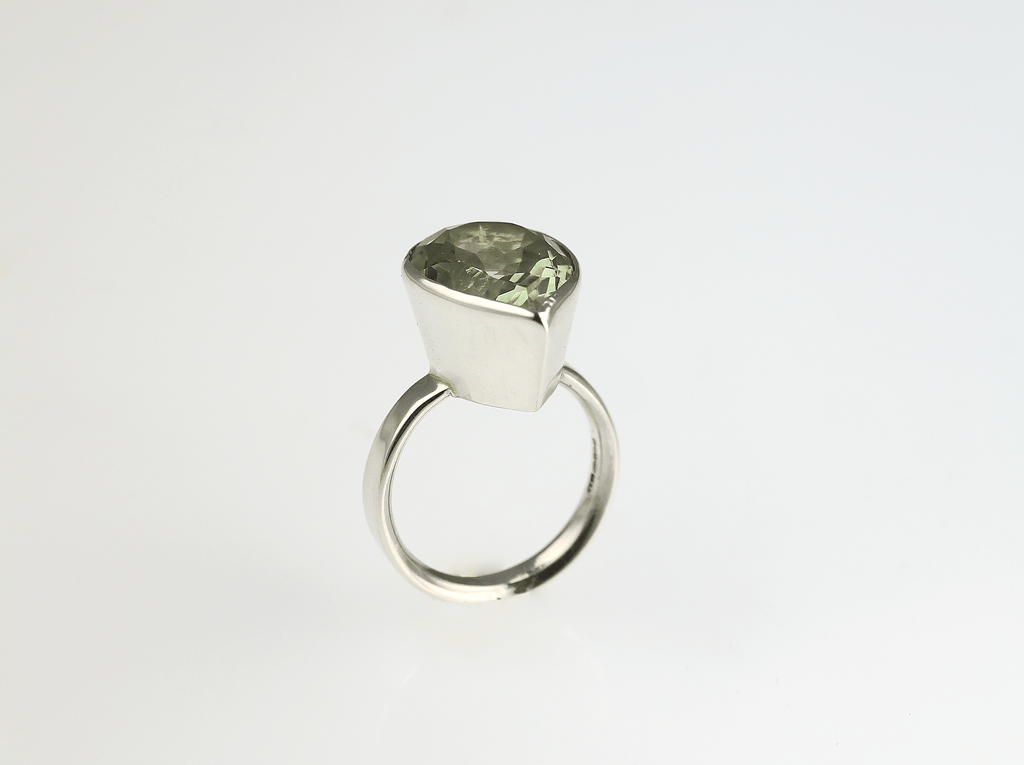 Green Amethyst Teardrop Statement Ring - KFDJewellery