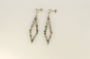 Green tourmaline & sterling silver long drop earrings - KFDJewellery
