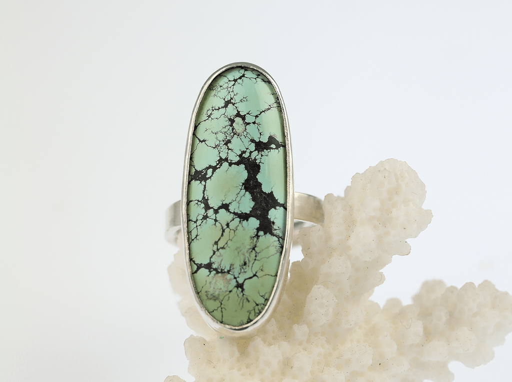 Large Surfboard Shaped Wild Horse Turquoise Statement Ring - KFDJewellery