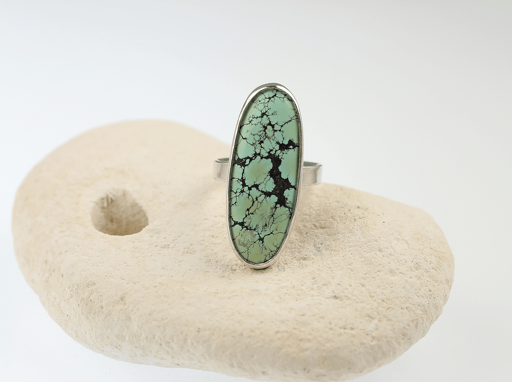 Large Surfboard Shaped Wild Horse Turquoise Statement Ring - KFDJewellery