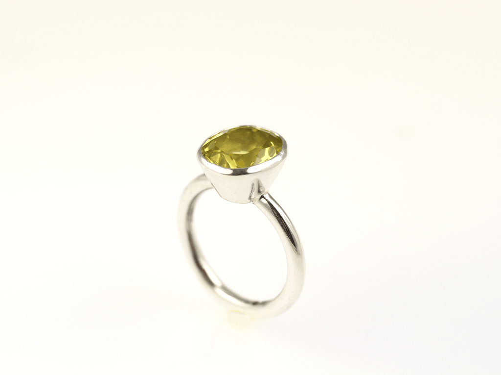 Lemon Quartz Oval Ring – Sterling Silver - KFDJewellery