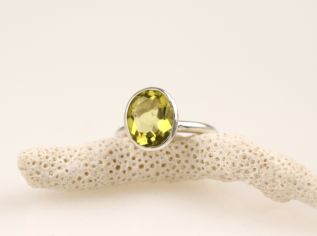 Lemon Quartz Oval Ring – Sterling Silver - KFDJewellery