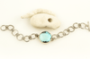 Natural Turquoise and Sterling Silver Textured Link Bracelet - KFDJewellery