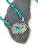 Natural Turquoise Statement Necklace with Sterling Silver Pebbles Pendant - KFDJewellery