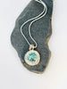Natural Turquoise Sterling Silver Pendant Necklace | Handmade Round Turquoise Pendant - KFDJewellery