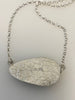 One of a kind Peruvian Opal and Citrine silver necklace with hand textured details. Handmade with a fixed 17 inch sterling silver chain. - KFDJewellery