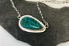 One of a kind Peruvian Opal and Citrine silver necklace with hand textured details. Handmade with a fixed 17 inch sterling silver chain. - KFDJewellery