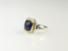 One of a Kind Tanzanite and Gold Silver Ring - KFDJewellery