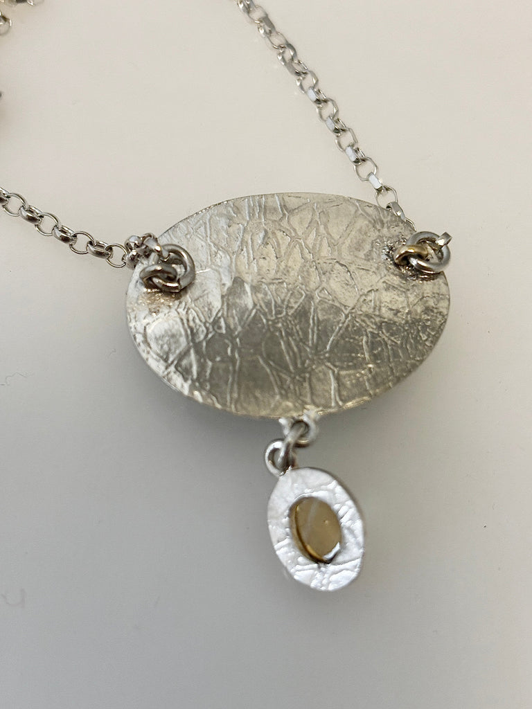 Peruvian Opal & Citrine Silver Necklace | One of a Kind - KFDJewellery