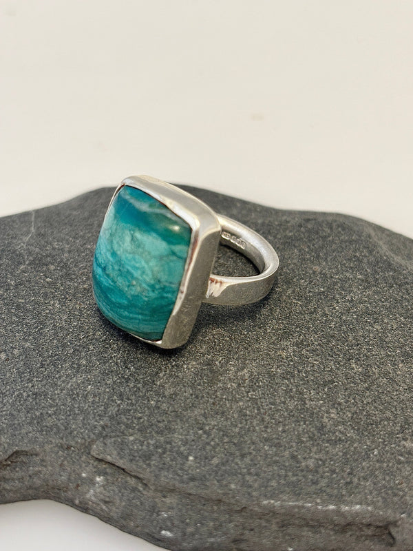 Peruvian Opal Sterling Silver Ring | One of a Kind - KFDJewellery
