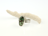 Small Oval Natural Turquoise Ring – Sand Wave Textured Band - KFDJewellery