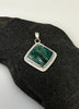 Square Peruvian Opal Sterling Silver Pendant | One of a Kind - KFDJewellery