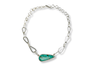 Teardrop Natural Turquoise Necklace with Handmade chain Links - KFDJewellery