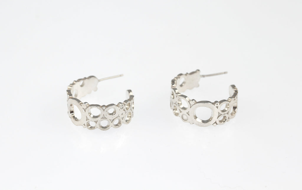 Waters Edge Hoop Earrings, Sterling Silver - KFDJewellery