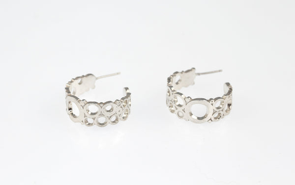 Waters Edge Hoop Earrings, Sterling Silver - KFDJewellery
