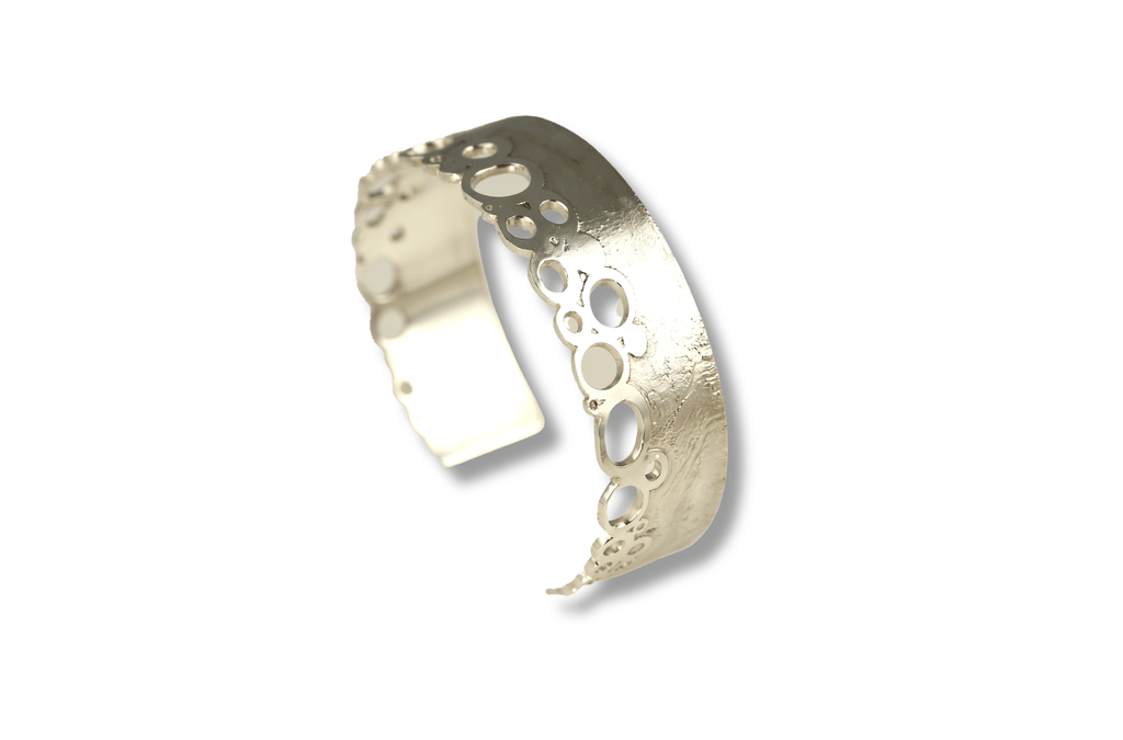 Waters Edge Narrow Cuff in Sterling Silver - KFDJewellery