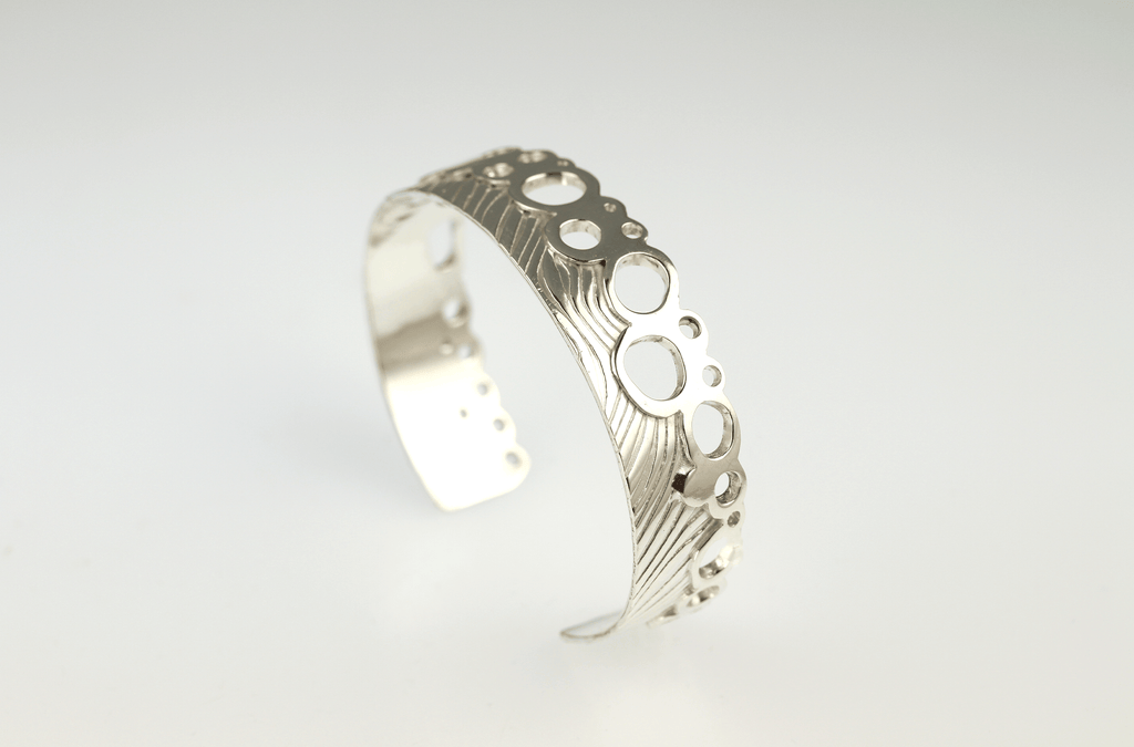Waters Edge Narrow Cuff in Sterling Silver - KFDJewellery