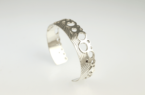 Waters Edge Narrow Cuff in Sterling Silver - KFDJewellery