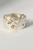 Water's Edge wide band sterling silver, 18ct gold & diamond ring - KFDJewelleryWE02