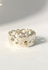 Water's Edge wide band sterling silver, 18ct gold & diamond ring - KFDJewelleryWE02