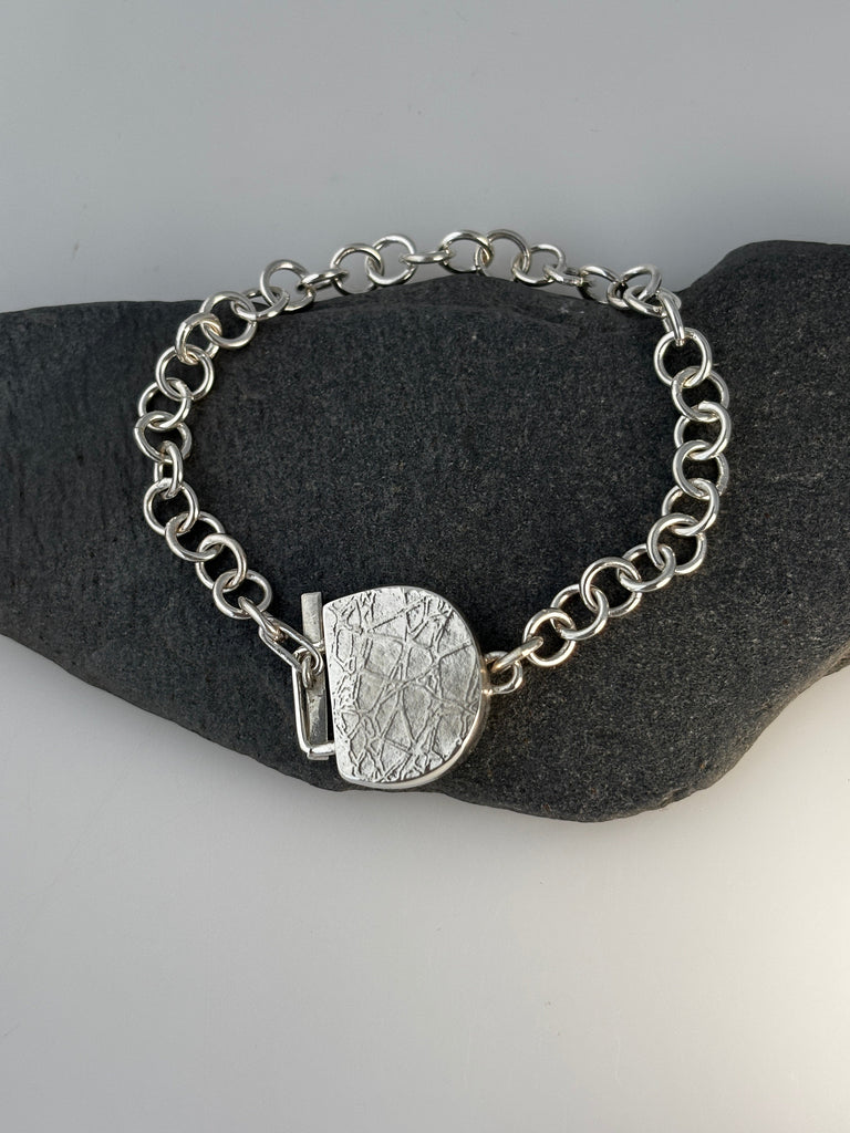 Wild Horse Turquoise Bracelet with Handmade Sterling Silver Chain - KFDJewellery