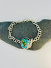 Wild Horse Turquoise Bracelet with Handmade Sterling Silver Chain - KFDJewellery