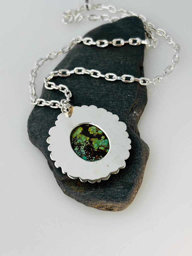 Wild Horse Turquoise Statement Necklace in Sterling Silver | Pebbles Collection - KFDJewellery
