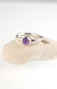 Amethyst Cabochon Solitaire Sterling Silver Ring - KFDJewellery