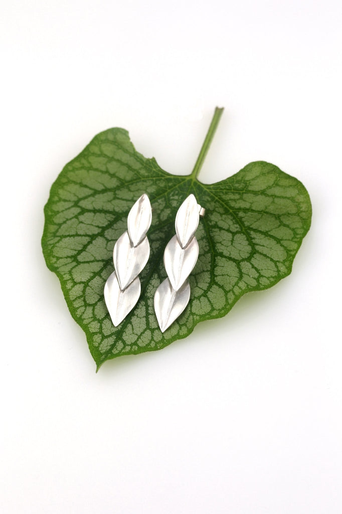 Be-Leaf sterling silver 3 leaf drop earrings - KFDJewelleryBL05